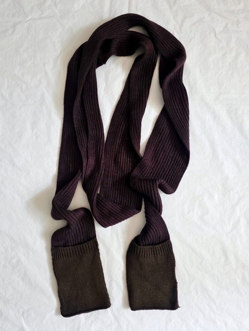 Brown Scarf with Hand Pockets